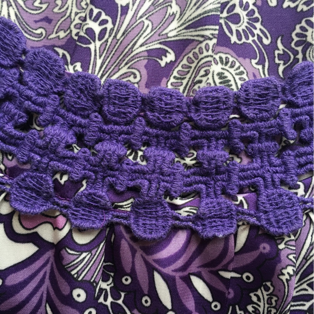 Apt. 9 Purple Paisley Patterned Sleeveless Blouse, Petite Large - Picture 7 of 13